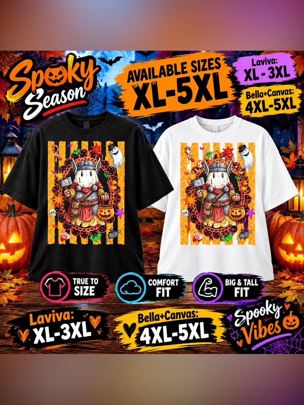 Spooky Season Unisex Halloween Superhero Tee - Black or White